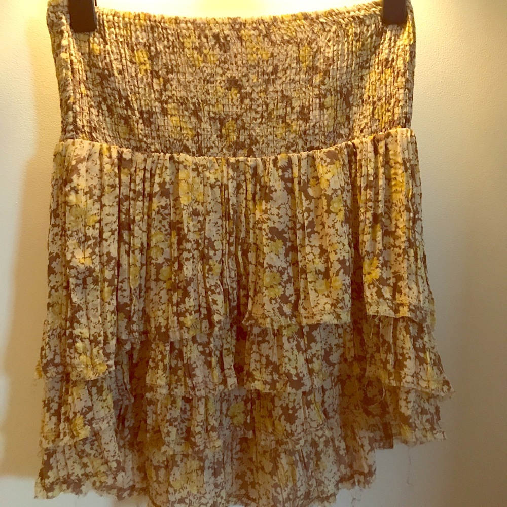 free people silk skirt with high low hem